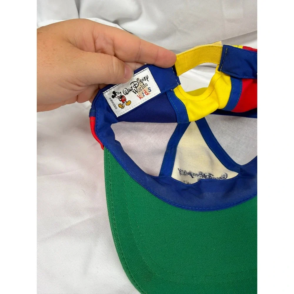Vintage WDW Kids Mickey Mouse Strap Back Hat Cap Youth Magic Kingdom 90s
